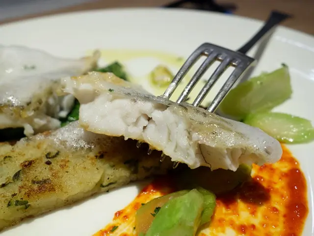 Gin Mare Marinated Seabass with potato & green bean terrine