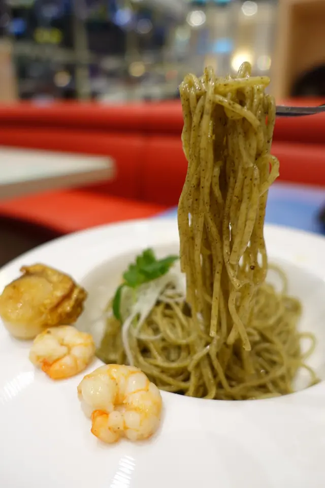 海藻麵意粉幼身如天使麵，食落富有彈性！