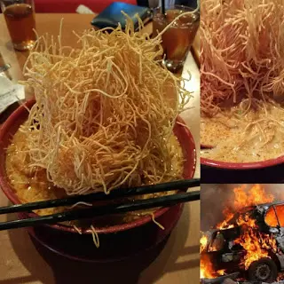 冬蔭湯特色雞肉炸麵