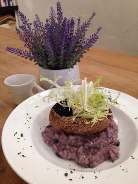 烤磨菇藍梅意大利飯