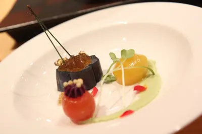 前菜小碟 : 日本茄子及日本金栗