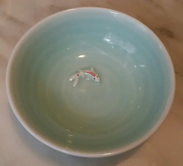 好靚嘅碗，有條魚係入面