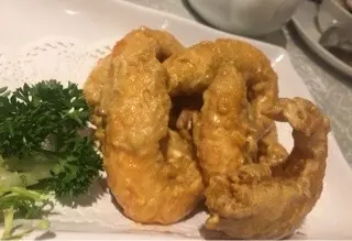 金蛋黃煎海中蝦