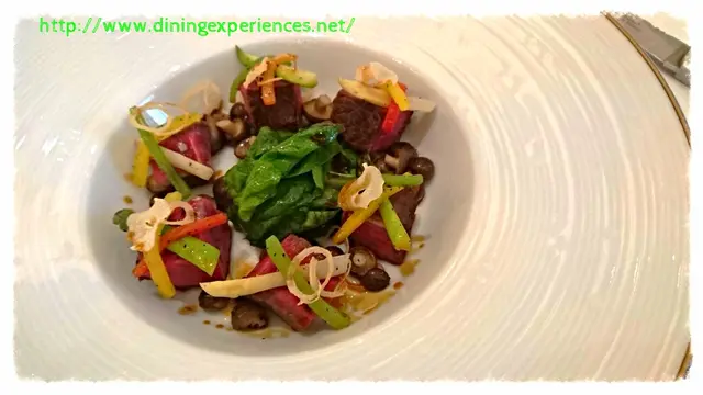 American sirloin with horseradish and seasonal vegetables