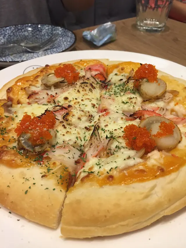 千島醬蟹棒蟹子帆立貝薄餅