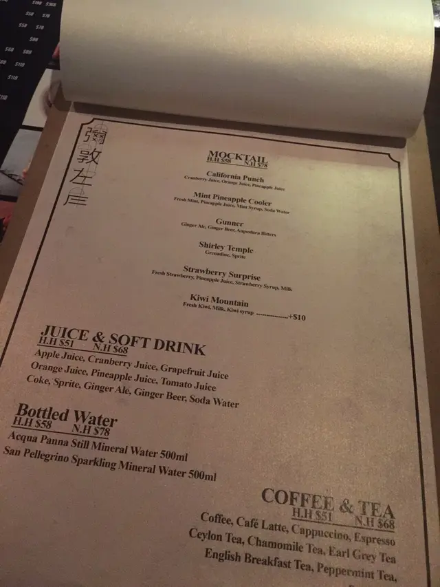 彌敦左岸  -  餐牌