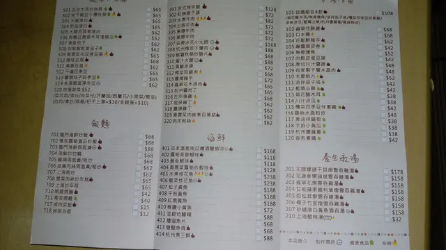 menu