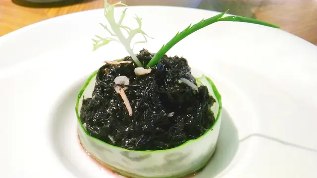 蝦苗拌頭水紫菜