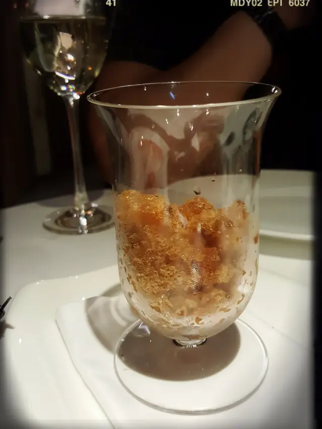 Tiramisu served in tumbler glass with Coffee Ice（$118）