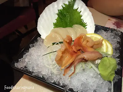 帶子刺身($38/4片)/赤貝刺身($38/1隻)