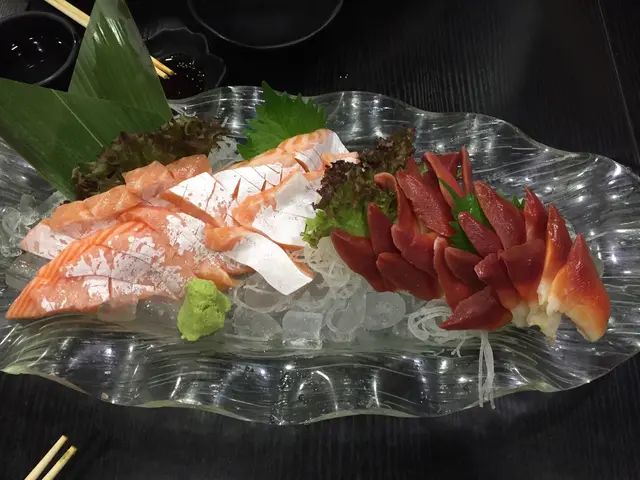 三文魚腩+北寄貝刺身