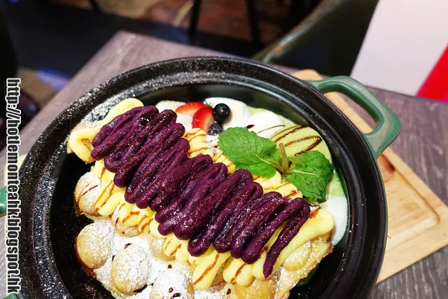 紫薯吉士雞蛋仔伴雪糕