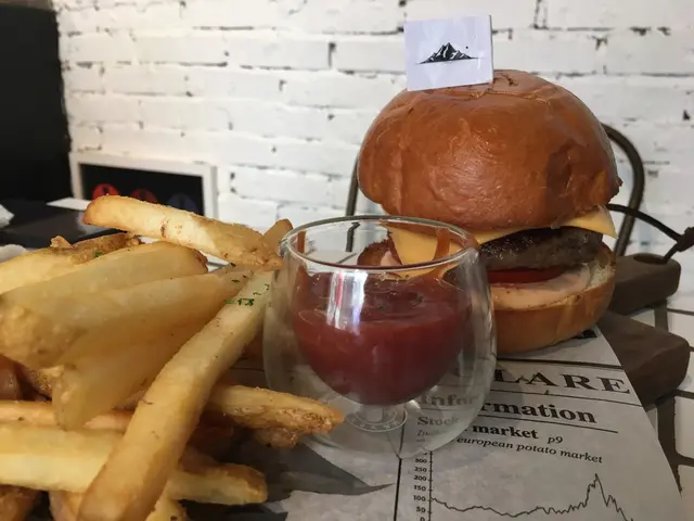Cheese burger with fries
