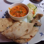 Stale paneer, hard "reshmi kebab" and yellow, spoilt lettuce