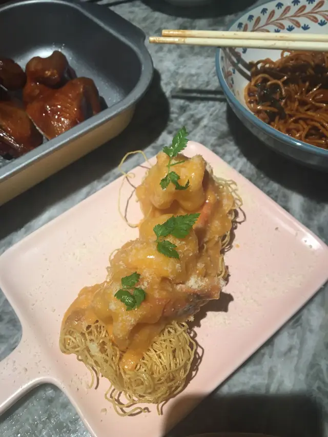 鮮蝦脆麵