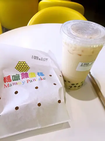 紫薯番薯雞蛋仔加珍珠奶茶