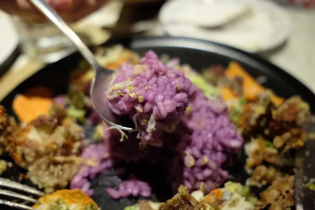 軟殻蟹・橙心蕃薯片・紫薯蓉意大利飯