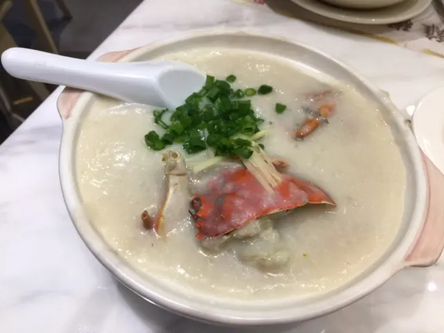 鮮蟹粥$48+泥鯭$12
