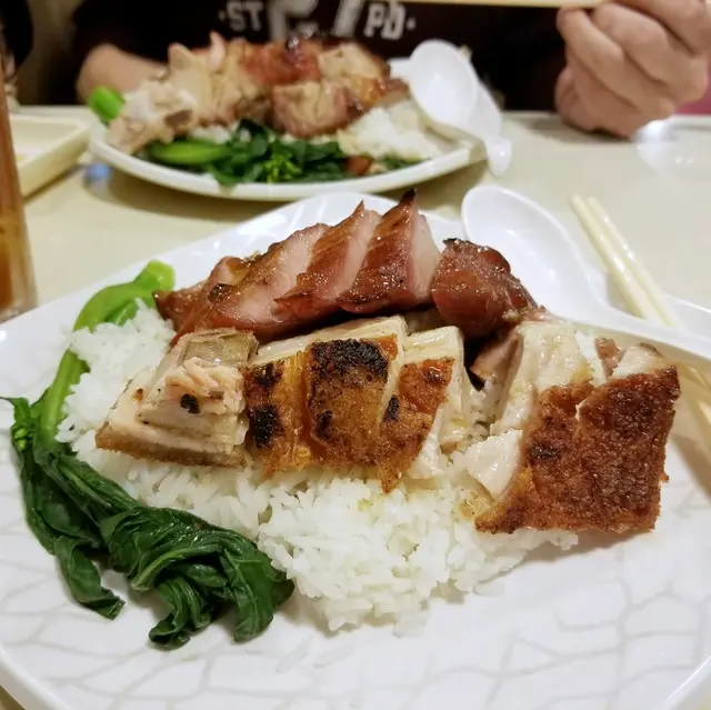 charsiu rice with iced lemon drink …