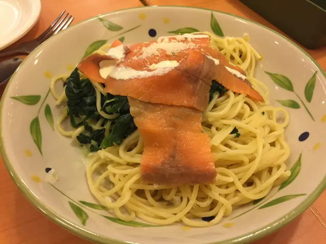 菠菜配煙三文魚忌廉意大利粉