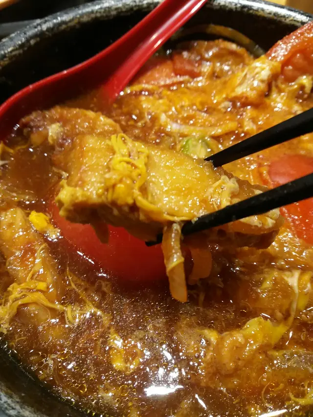 滑蛋蕃茄豬扒小鍋定食