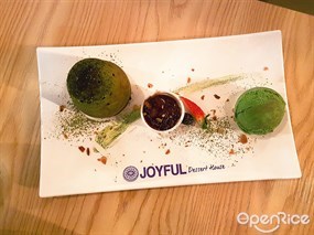 綠茶心太軟伴雪糕 - 旺角的Joyful Dessert House