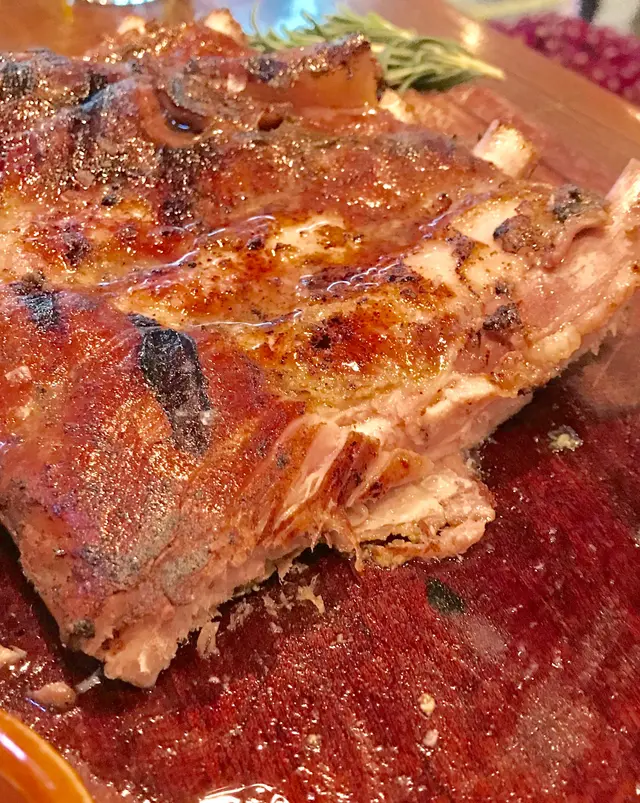 燒原條黑毛豬肋骨 配柑桔果凍醬