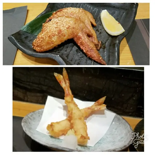 芝麻雞翼、大蝦天婦羅