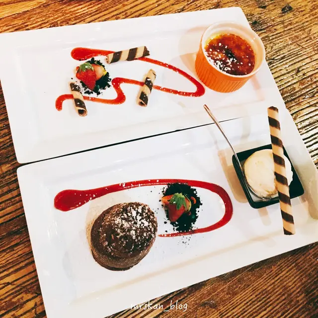 法式焦糖燉蛋／朱古力熔岩伴雲呢拿雪糕