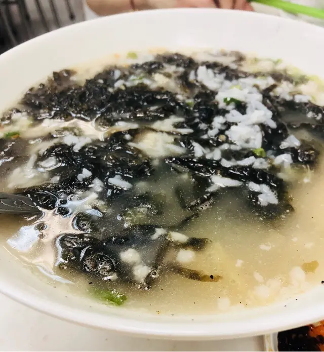 紫菜肉碎粥,很好的組合