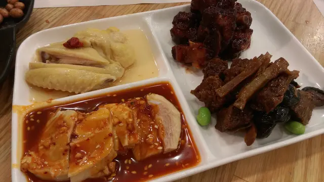 烤麩 + 口水雞 + 花雕雞 + 糖醋骨
