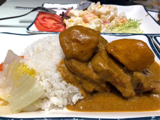 咖喱汁屬於BB辣 係好港式嘅咖喱 薯仔有預先炒過 表層微焦 相當可口 豬扒比較一般 肉質較硬