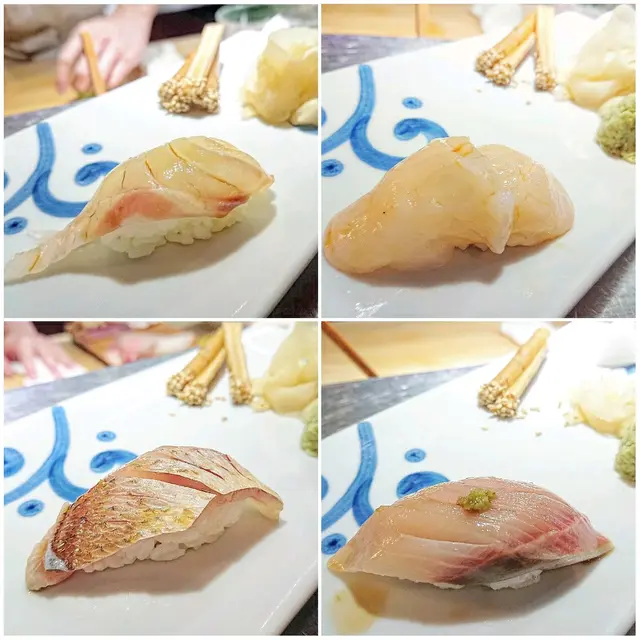 蜜柑鯛、帆立貝、春子鯛、油甘魚