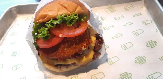 the shroom burger was amazing and the meat was juicy too, nice try