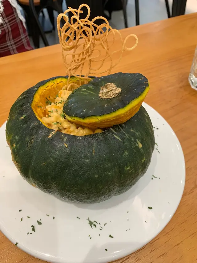 南瓜飯。配忌廉大麥飯