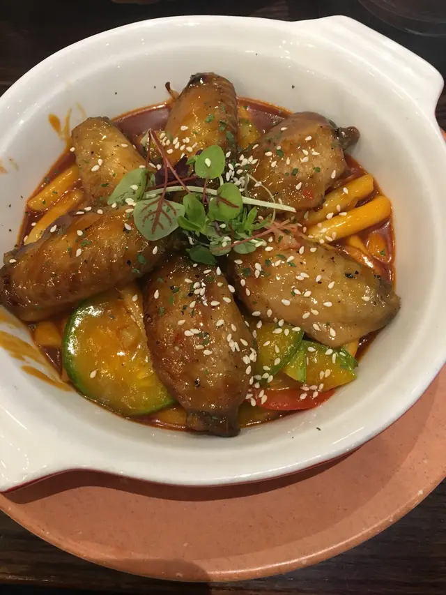 柚子蜜糖雞翼炒年糕