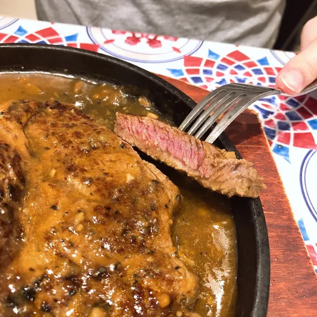 鐵板餐: 紐西蘭肉眼扒