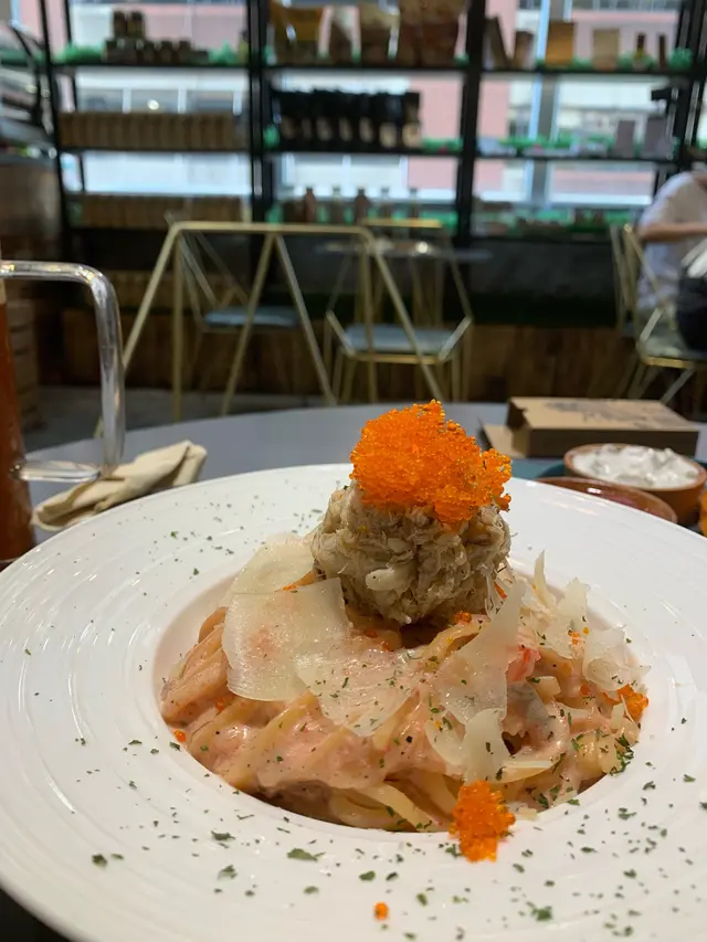 明太子蟹肉扁意粉