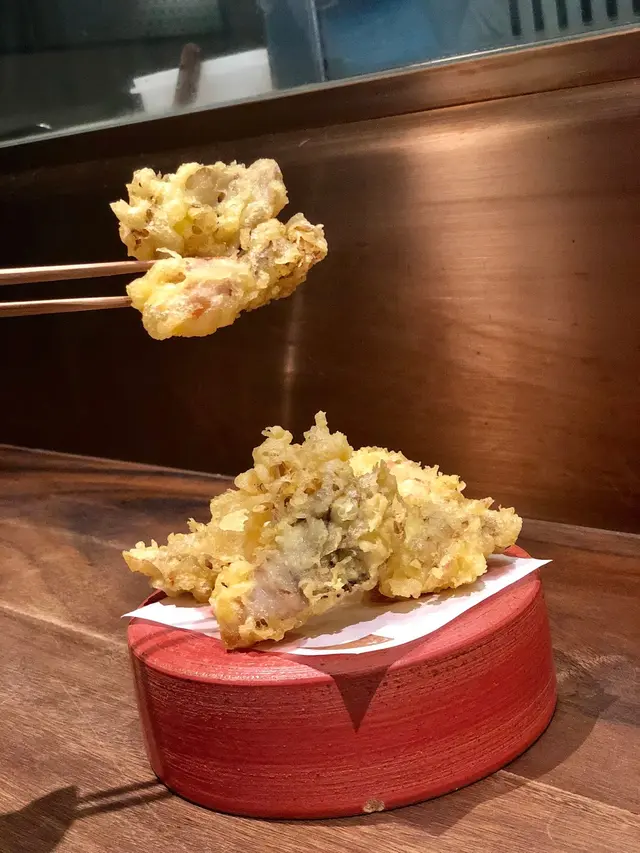 Prosciutto and Maitake Mushroom Tempura