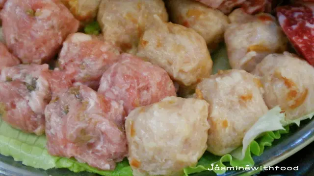 一口梅菜豬肉丸、手打蟲草花雞肉丸