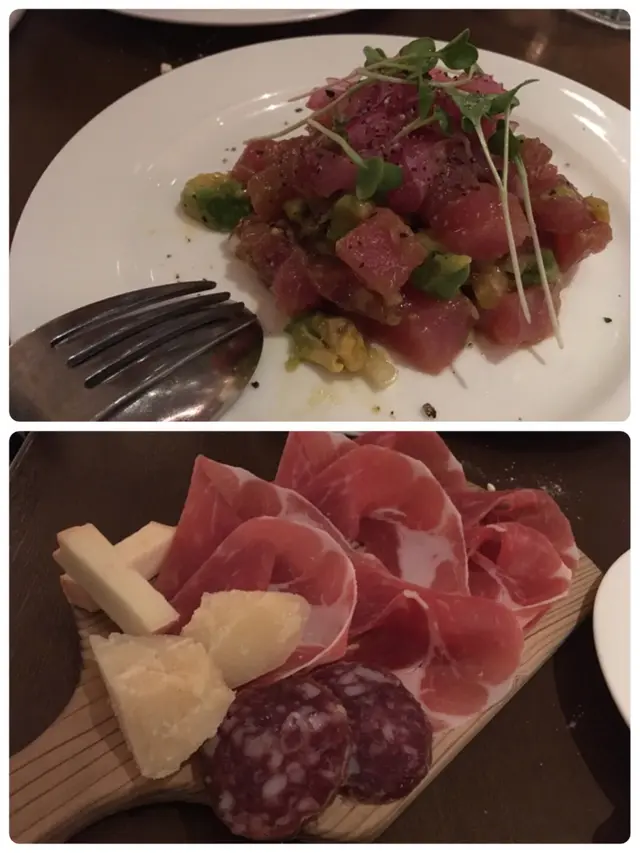 上 : Tuna Tartare 下 : Chef’s Selection cold cut