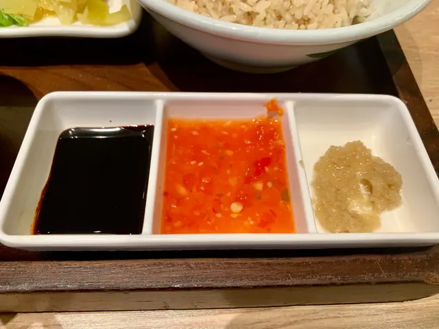 新加坡無骨海南雞飯-秘製辣醬、黑豉油及姜茸