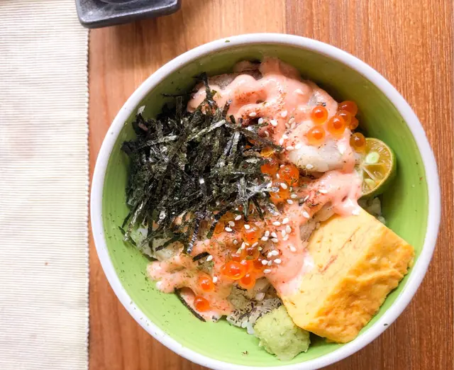 醬燒明太子比目魚邊丼