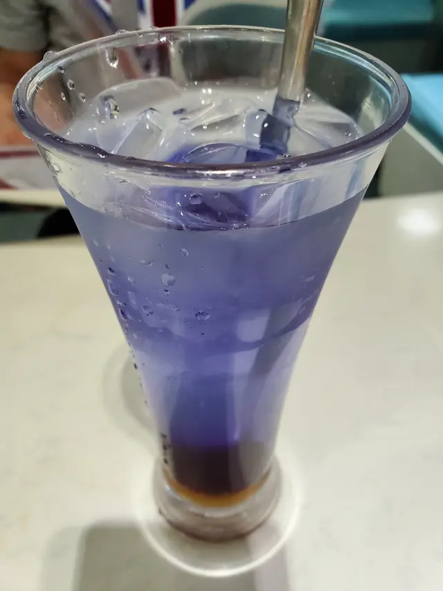 藍蝶花雪梨汁