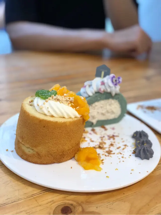 楊枝甘露戚風蛋糕,蝶豆花伯爵茶卷蛋