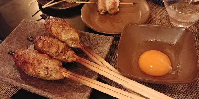 月見免治豚肉串