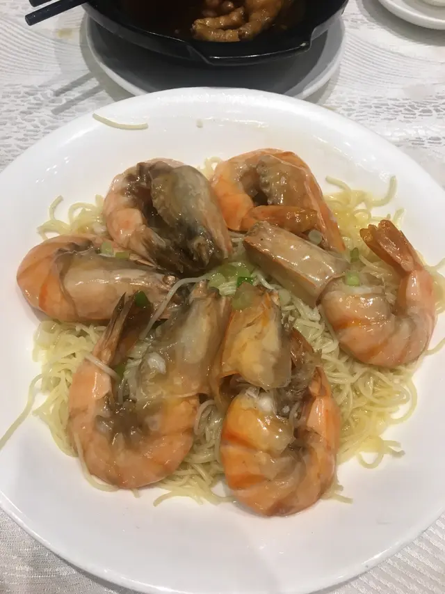 上湯焗虎蝦天使麵