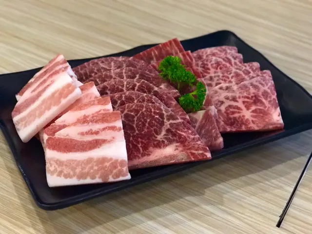 和牛拼盤、鹿兒島五花肉