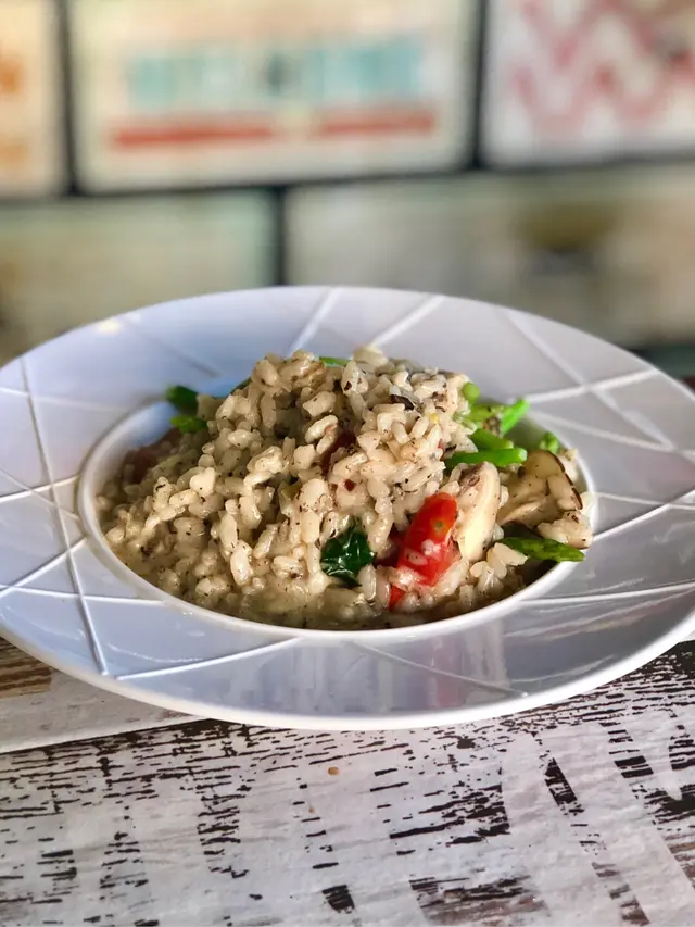 露筍野菌松茸汁意大利飯