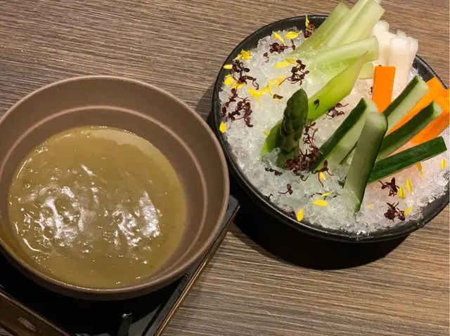 木戶自家製蟹味噌配鮮雜菜條